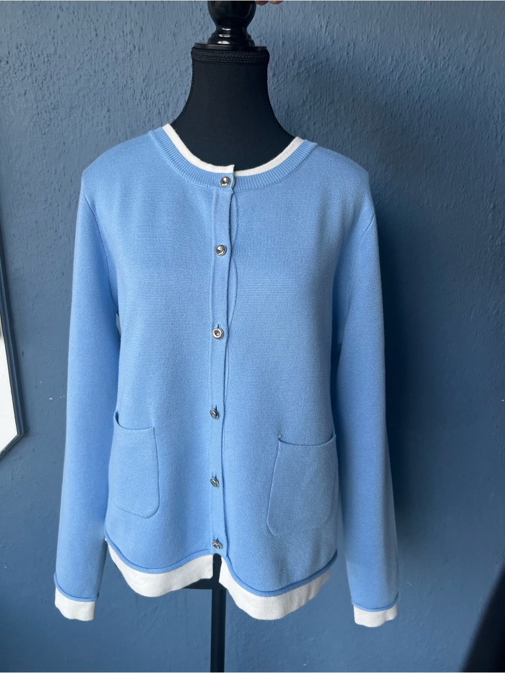 Light Blue Button Cardigan Sweater